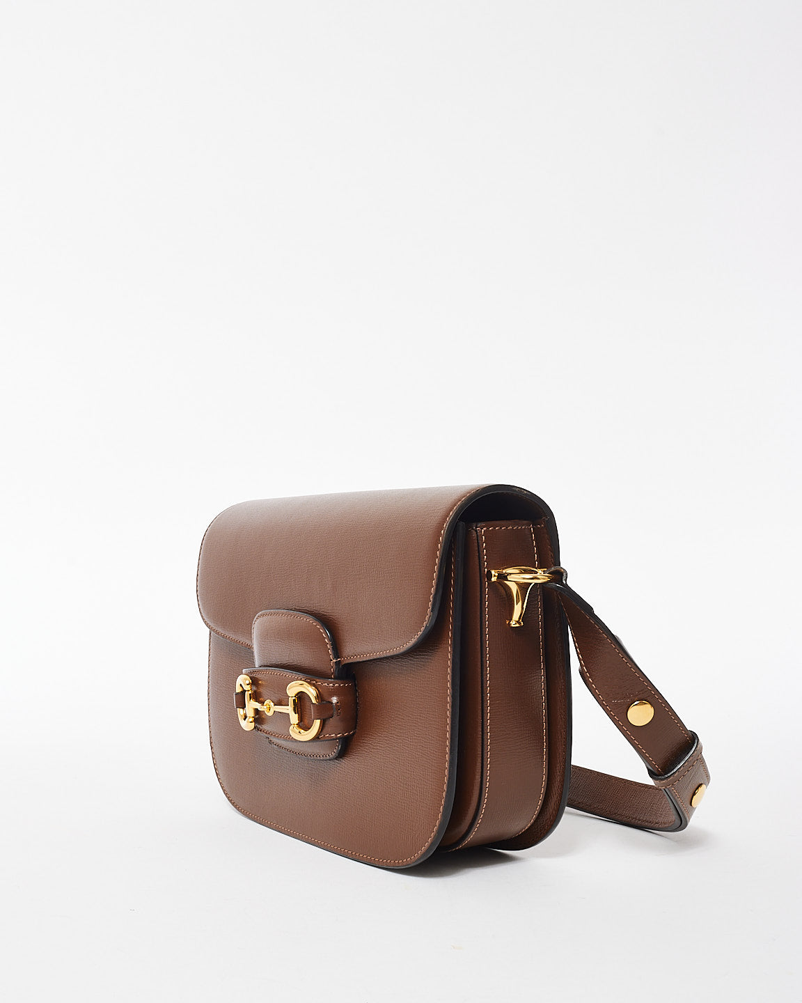 Gucci Brown Leather Horsebit 1955 Small Shoulder Bag