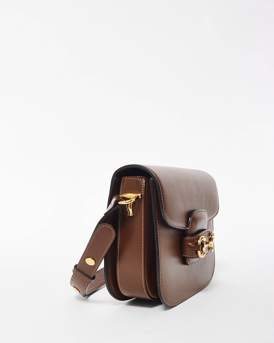 Gucci Brown Leather Horsebit 1955 Small Shoulder Bag