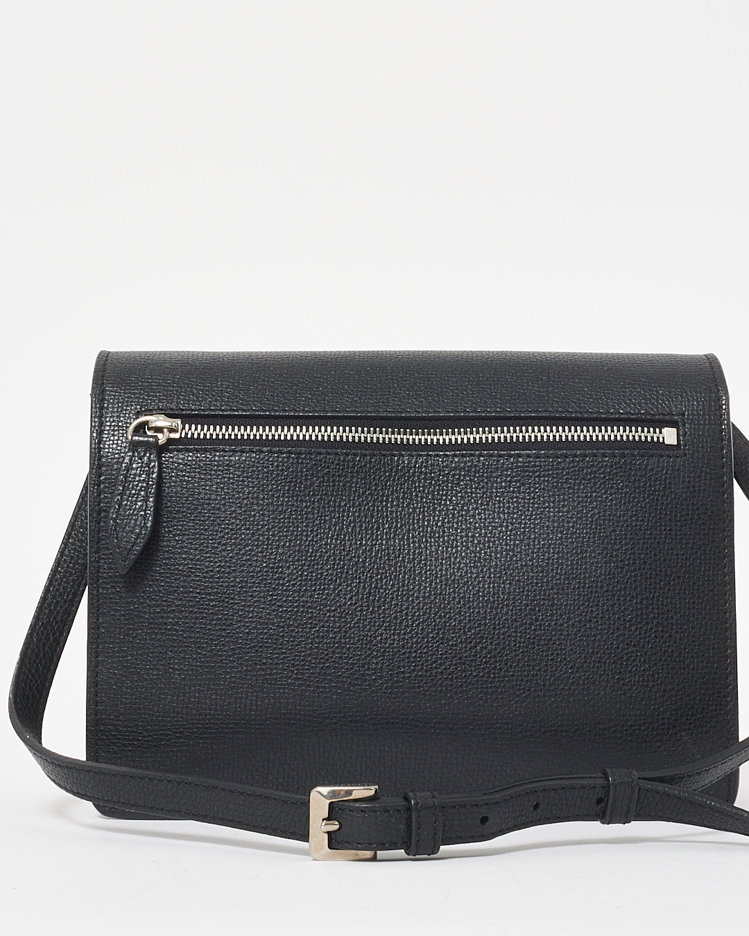 Burberry Check Canvas 
Black Leather Small Macken Crossbody Bag