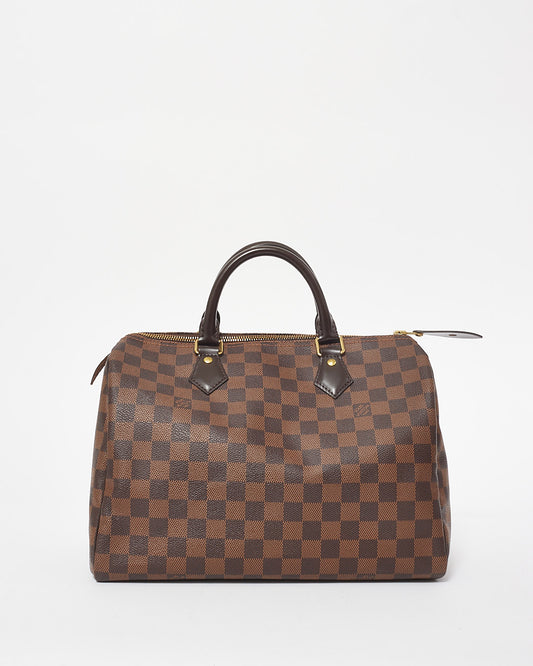 Louis Vuitton Damier Ebene Coated Canvas Speedy 30 Bag