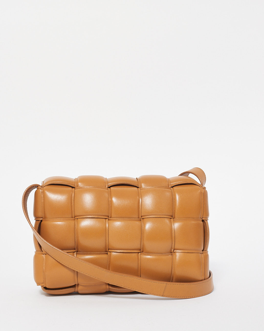 Bottega Veneta Camel Leather Padded Cassette Bag