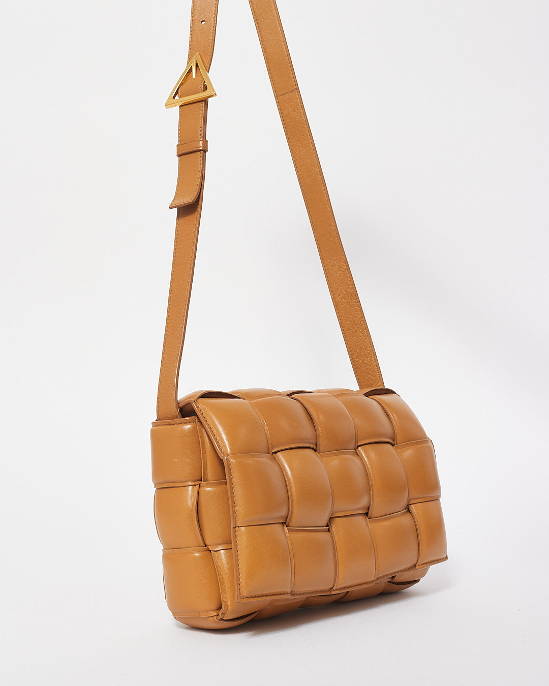 Bottega Veneta Camel Leather Padded Cassette Bag