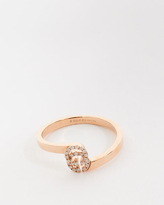 Gucci Rose Gold 
Diamond GG Running Diamond Ring - 5