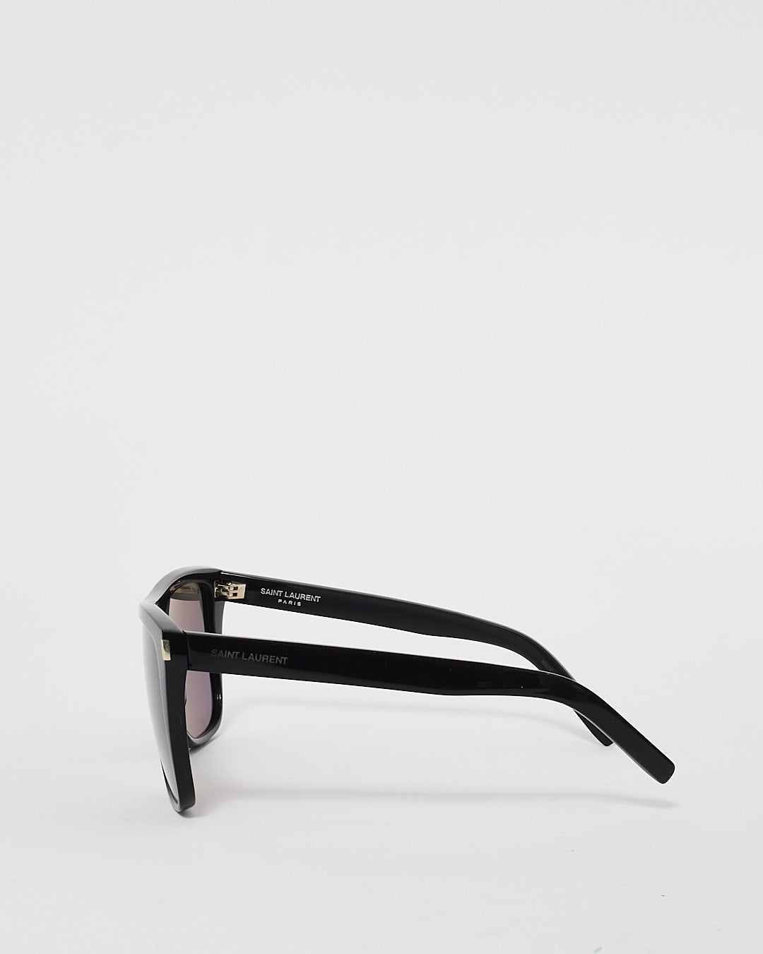 Saint Laurent Black Acetate SL1002 Flat Top Sunglasses