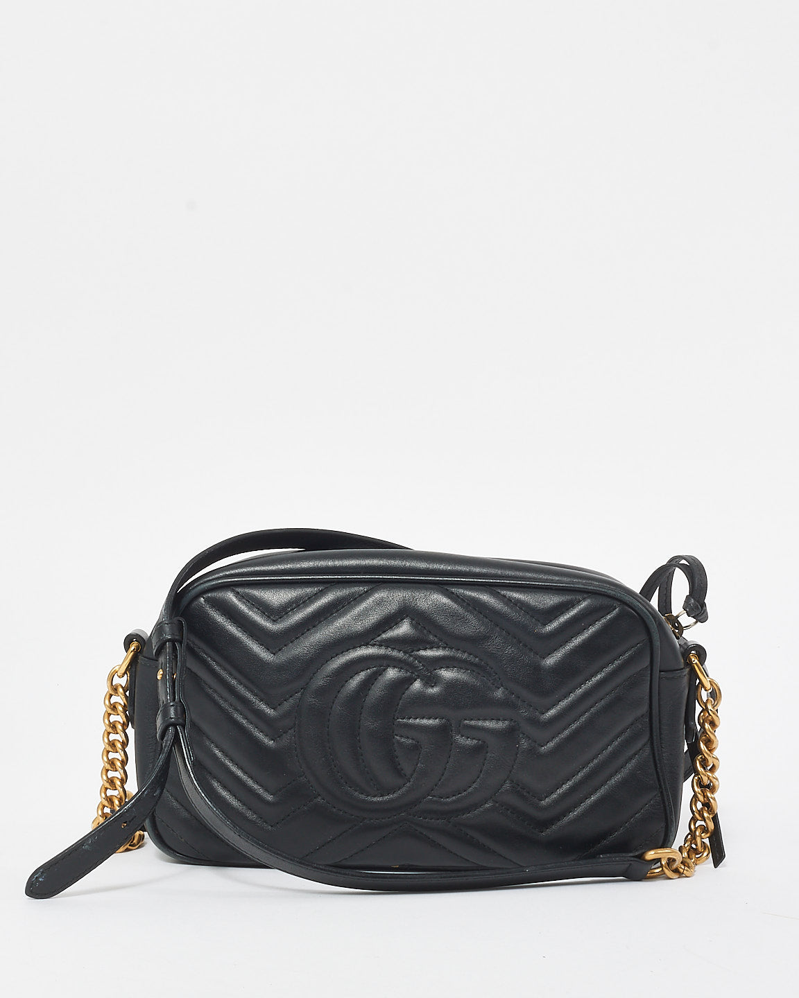 Gucci Black Leather Small Marmont Crossbody Bag