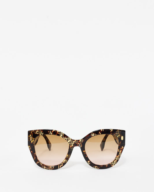 Fendi Brown Monogram Acetate Oversized FF 0435/S Sunglasses