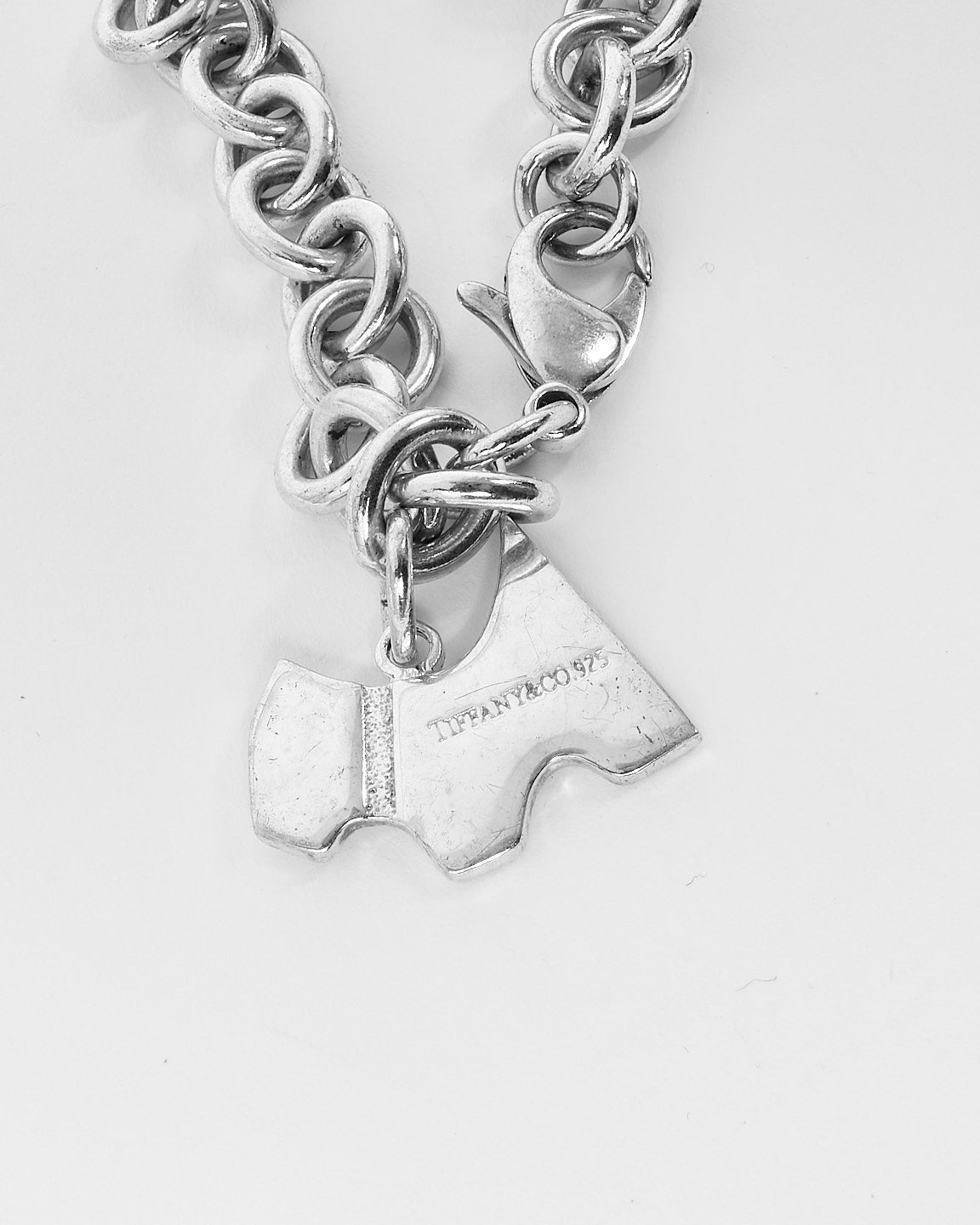 Tiffany 
Co. Silver Dog Pendant Chain Link Bracelet