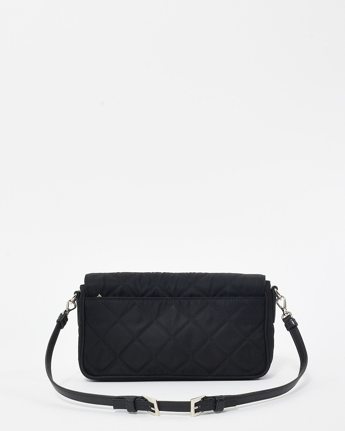 Prada Black Tessuto Nylon Quilted Impuntu Flap Bag