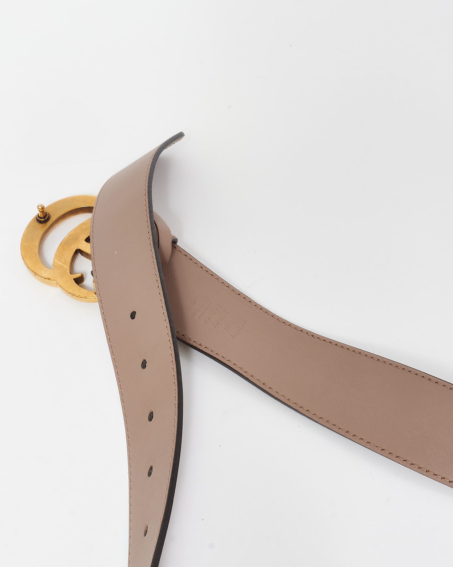 Gucci Beige Smooth Leather GG Marmont Belt - 85/34