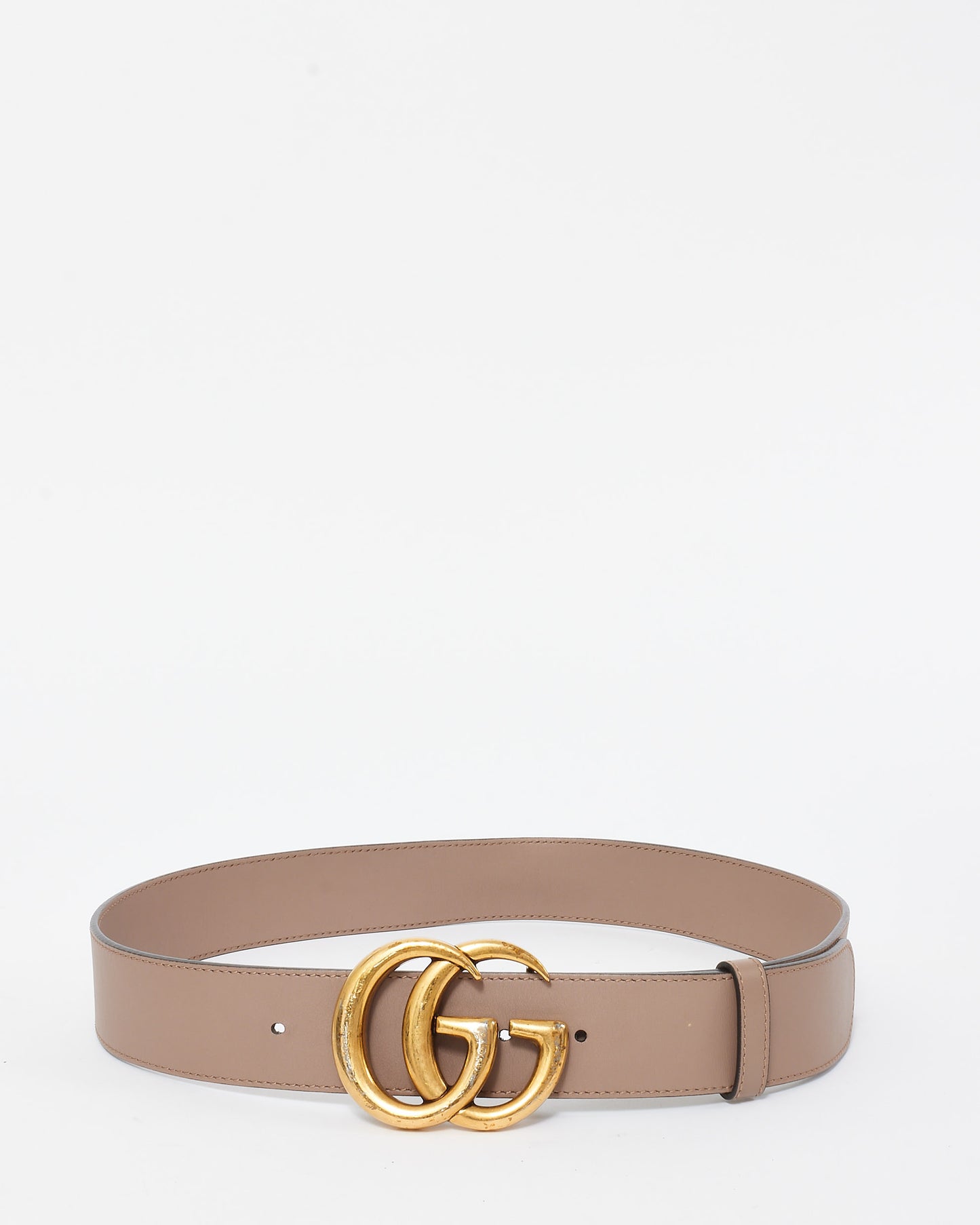 Gucci Beige Smooth Leather GG Marmont Belt - 85/34