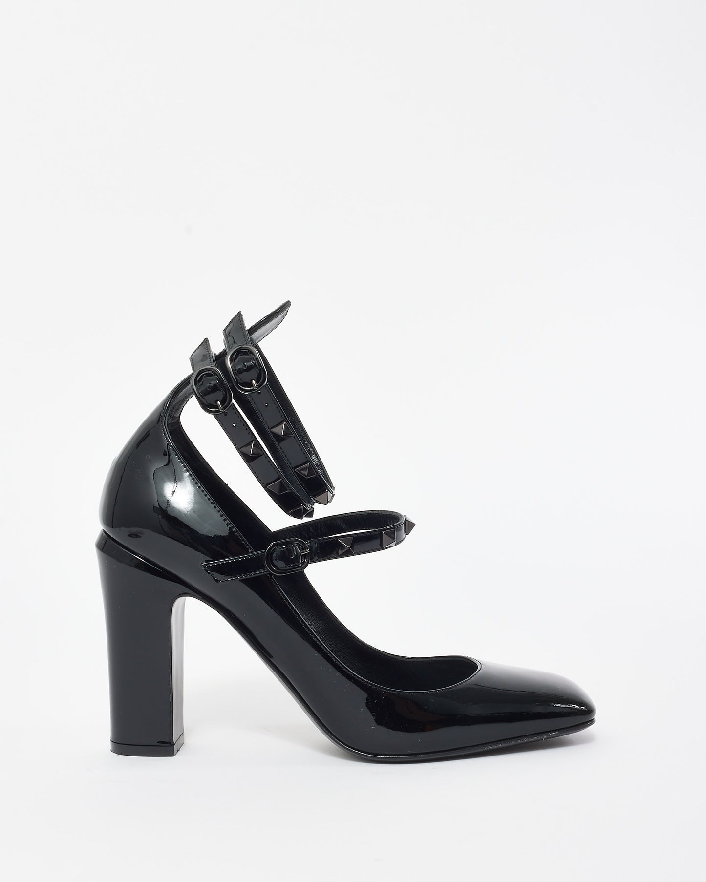 Valentino Black Patent Leather Rockstud Mary Jane Pumps - 39.5