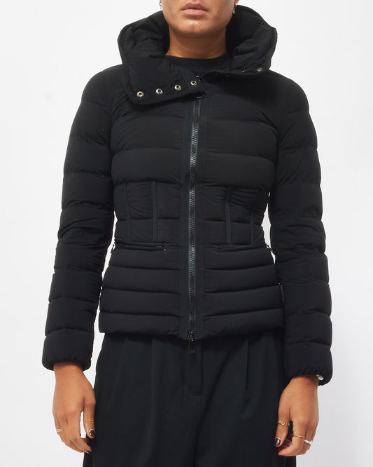 Moncler Black Nylon Fitted Down Jacket - 0