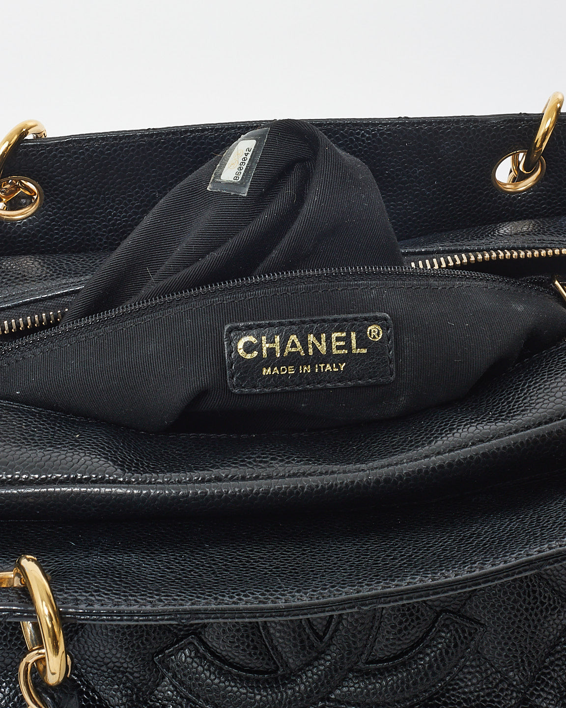 Chanel Black Caviar Leather Petite Timeless Tote Bag