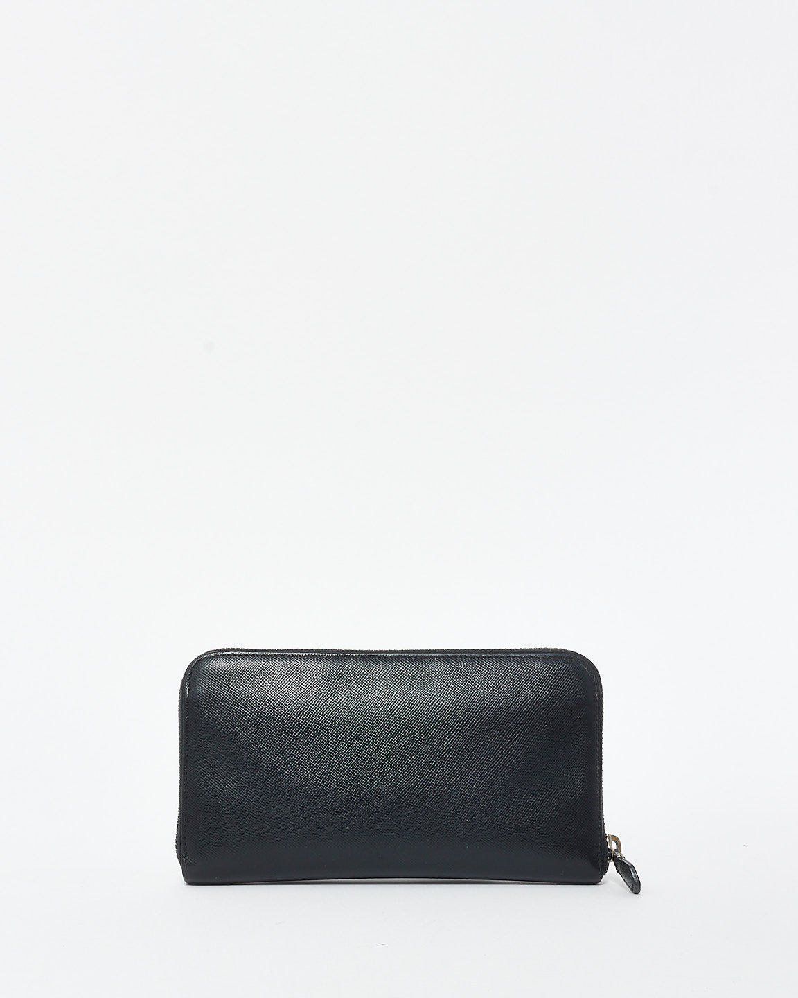 Prada Black Saffiano Leather Long Zip Wallet