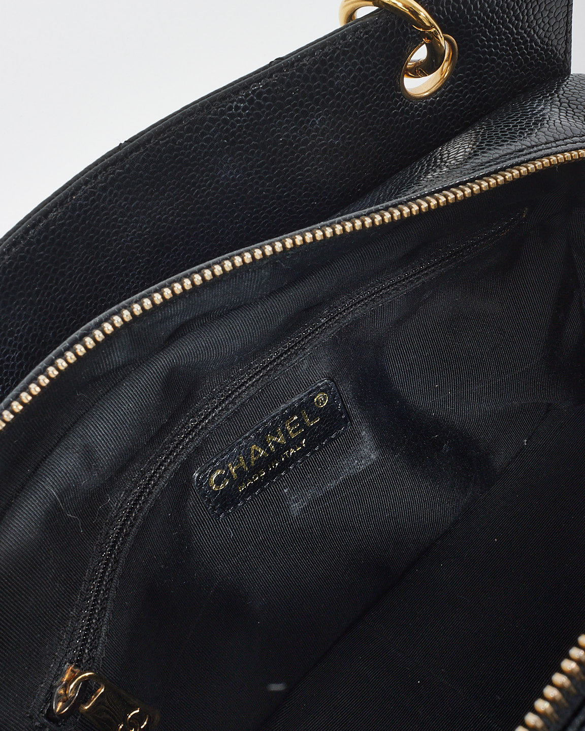 Chanel Black Caviar Leather Petite Timeless Tote Bag