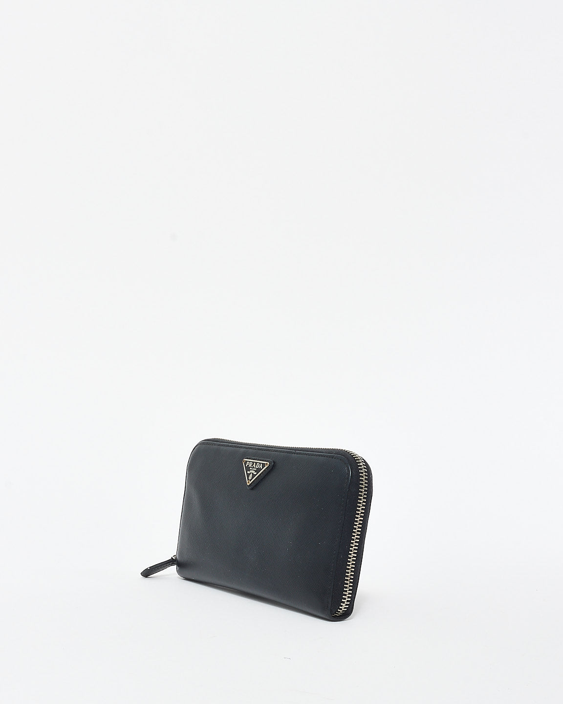 Prada Black Saffiano Leather Long Zip Wallet