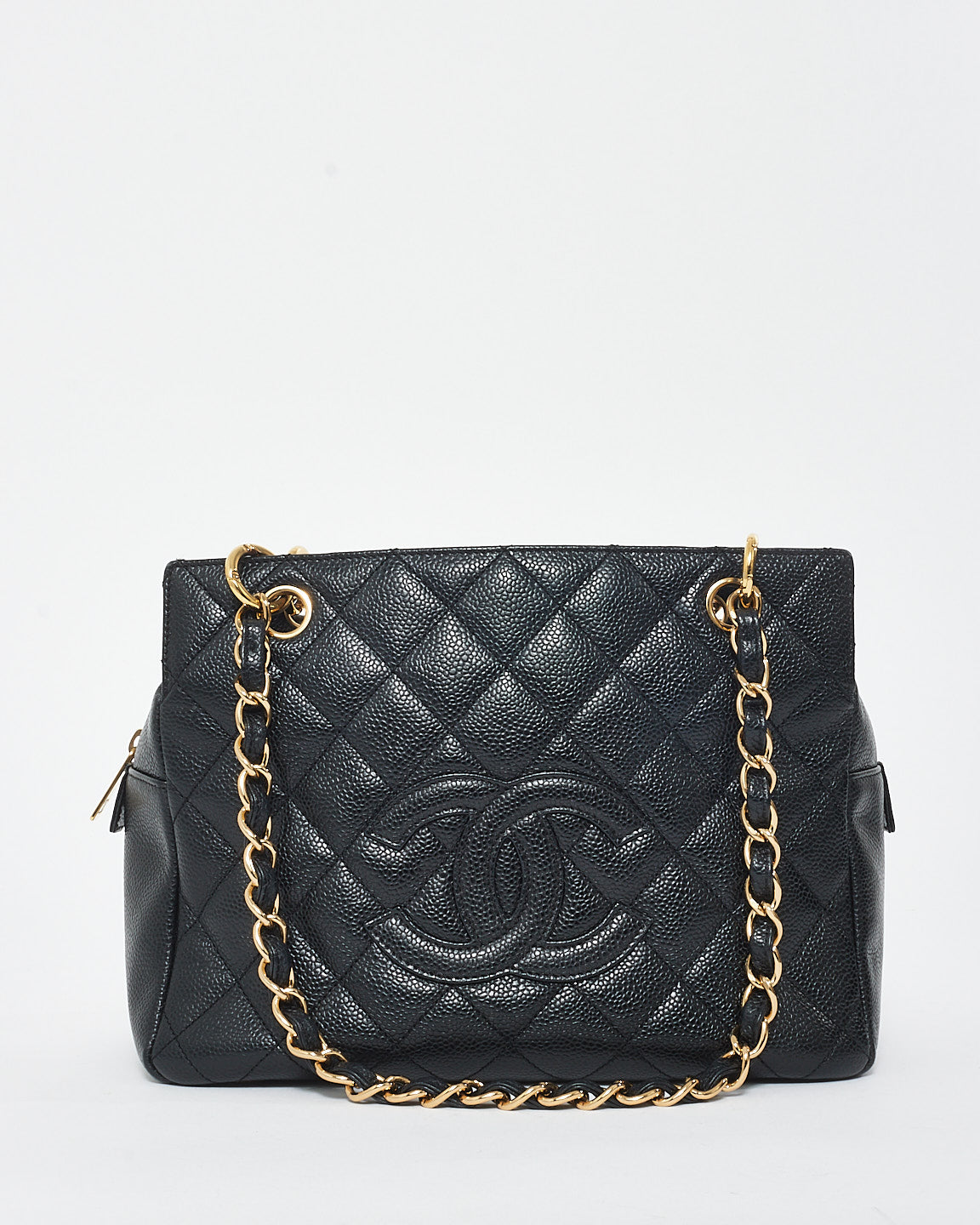 Chanel Black Caviar Leather Petite Timeless Tote Bag