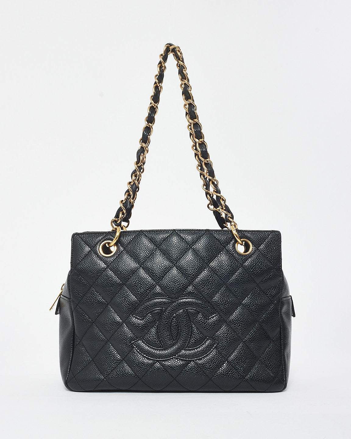 Chanel Black Caviar Leather Petite Timeless Tote Bag