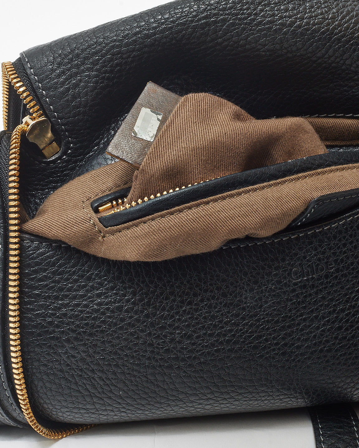 Chloé Black Leather Small Marcie Saddle Shoulder Bag