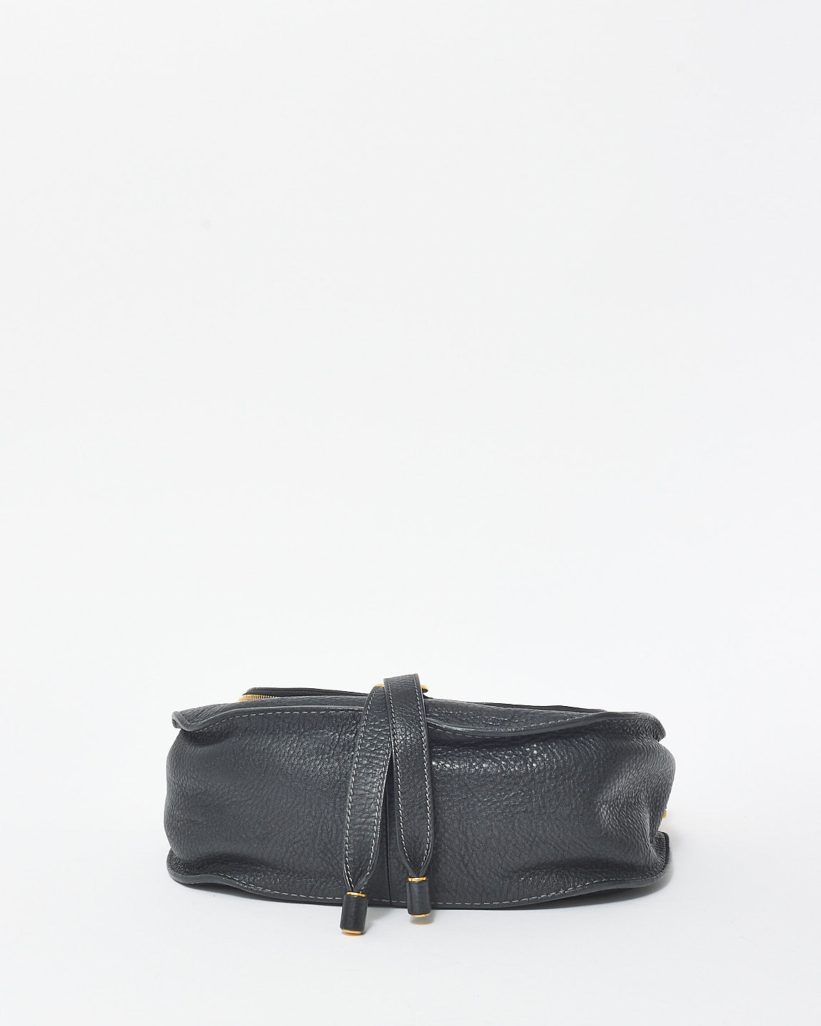 Chloé Black Leather Small Marcie Saddle Shoulder Bag