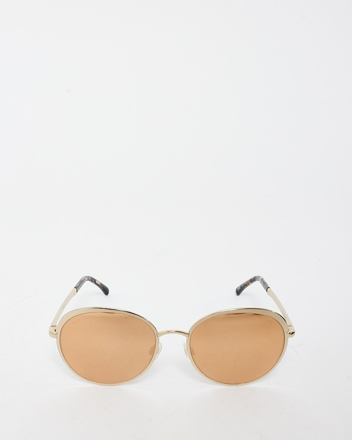 Chanel Gold Rose Mirrored Round Lens C.395/T6 Sunglasses