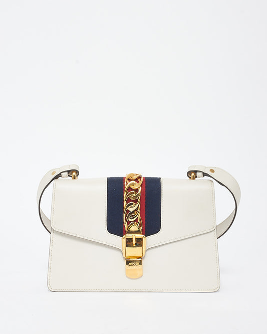 Gucci Off White Leather Medium Sylvie Shoulder Bag