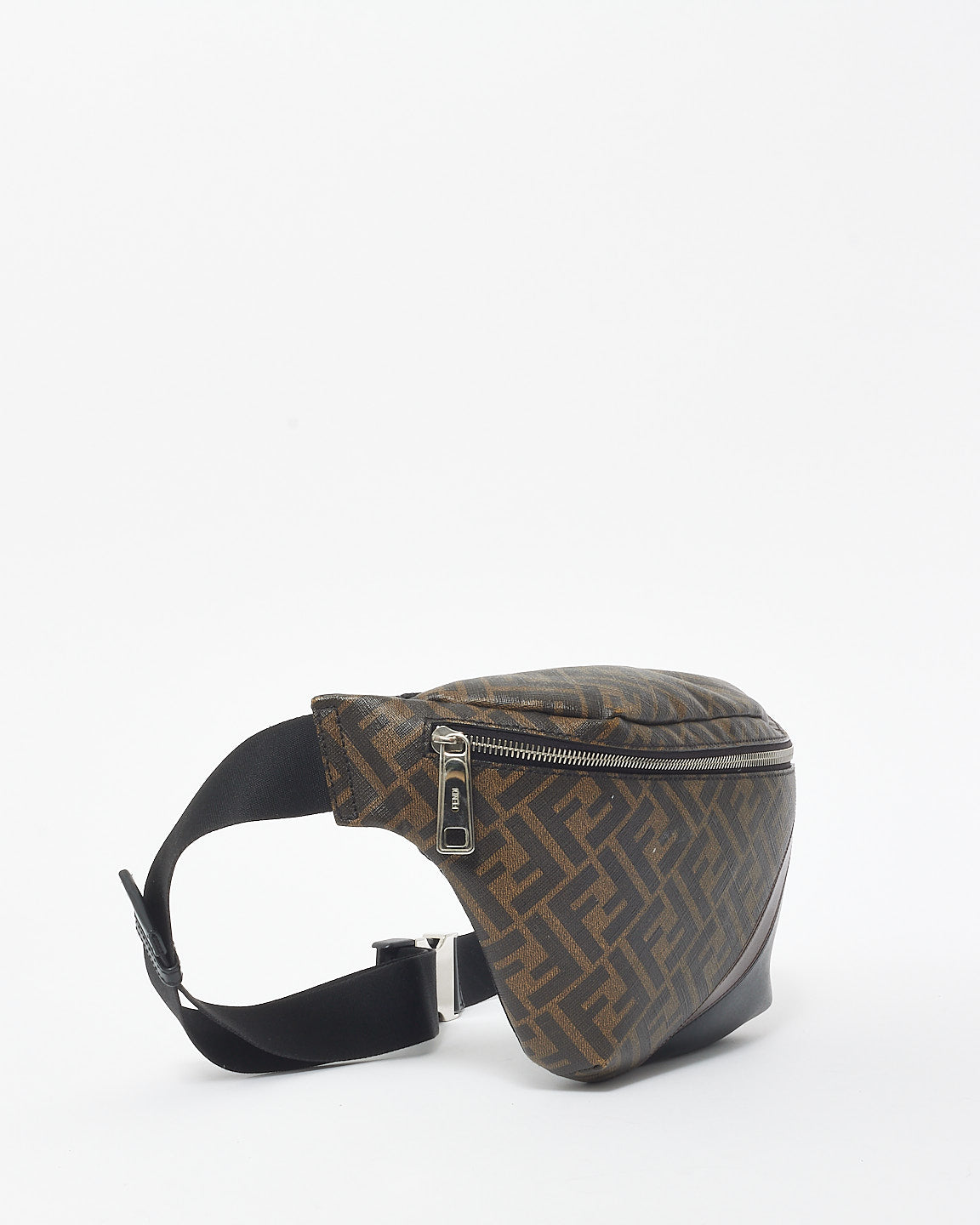 Fendi Brown FF Zucca Print Coated Canvas 
Leather Diagonal Belt Bag