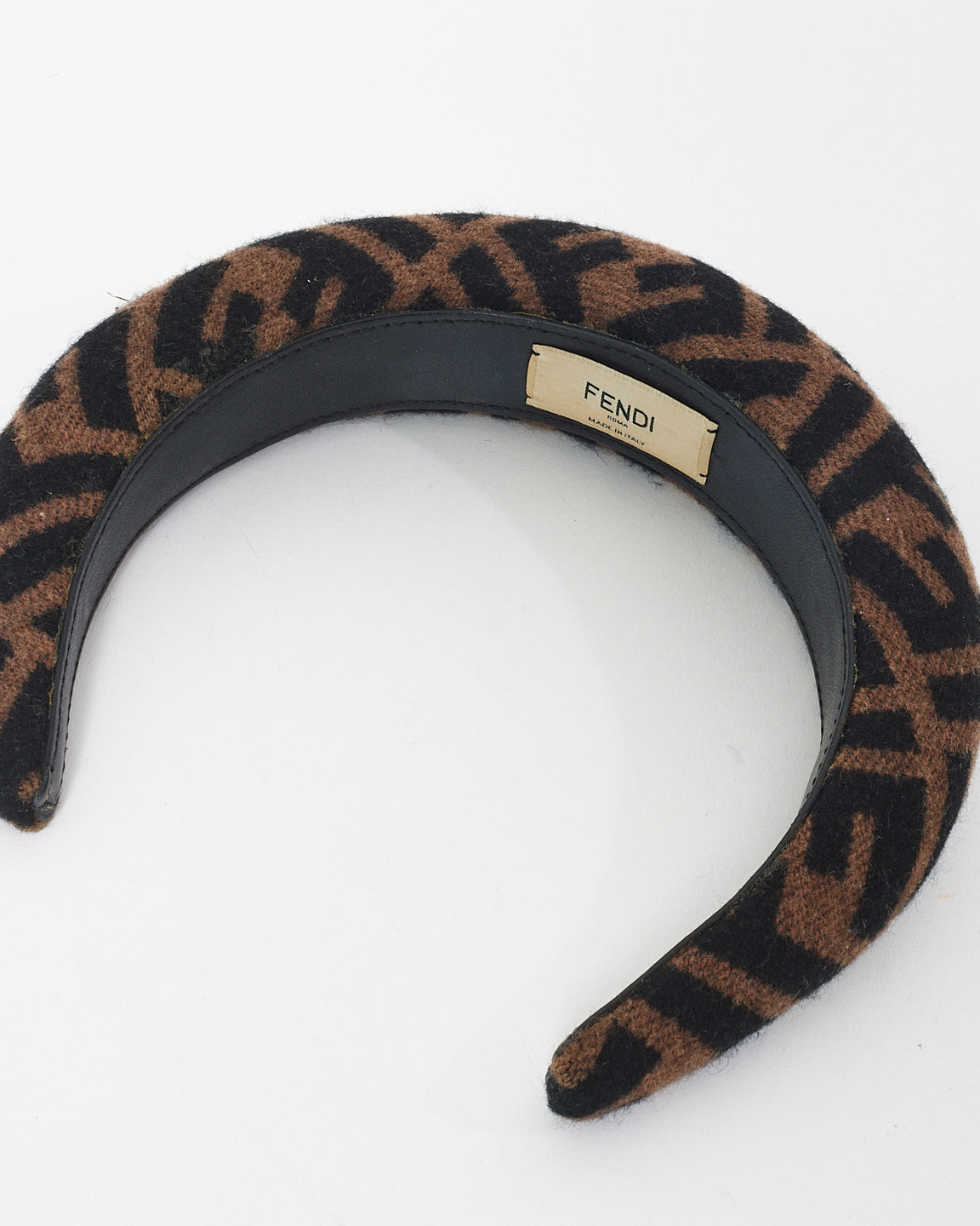 Fendi Brown Zucca Print Wool Headband