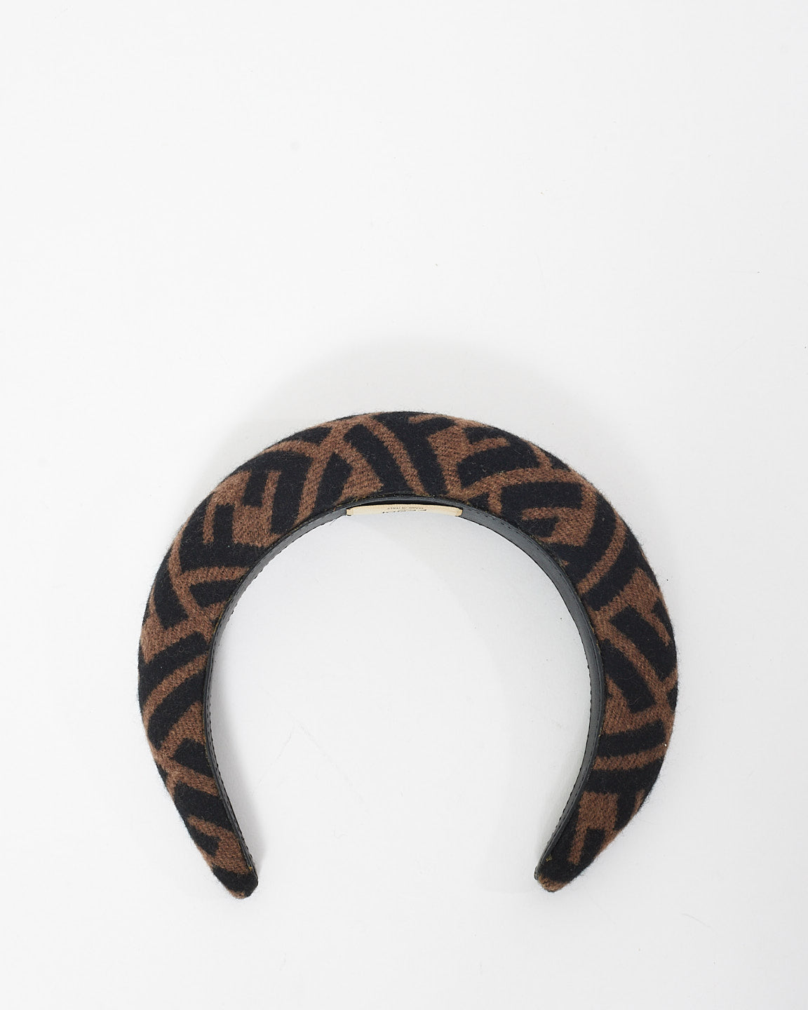 Fendi Brown Zucca Print Wool Headband