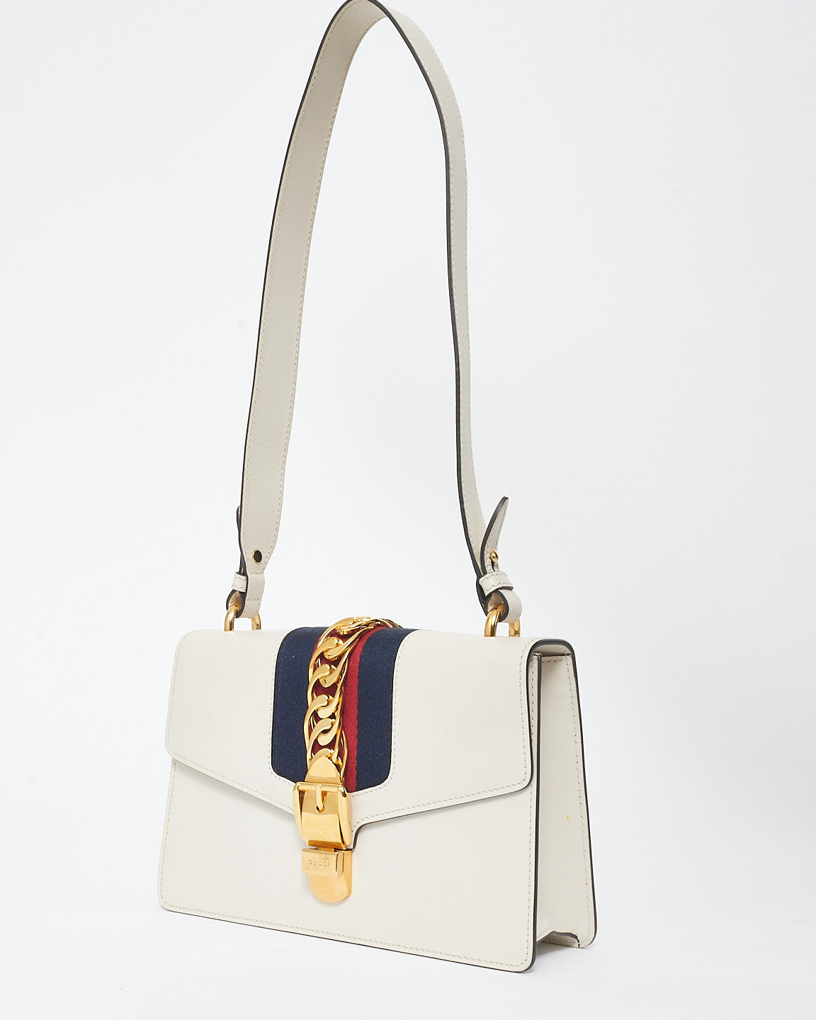 Gucci Off White Leather Medium Sylvie Shoulder Bag