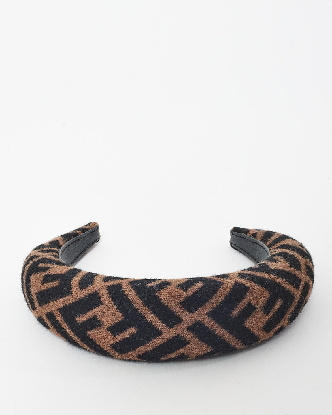 Fendi Brown Zucca Print Wool Headband