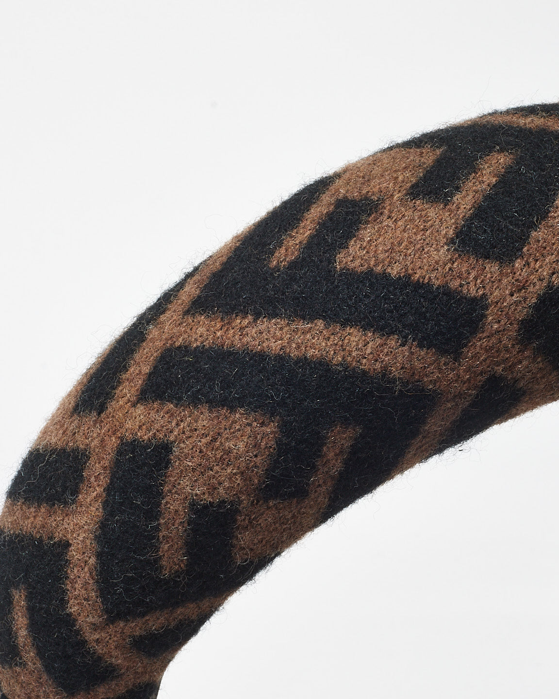 Fendi Brown Zucca Print Wool Headband