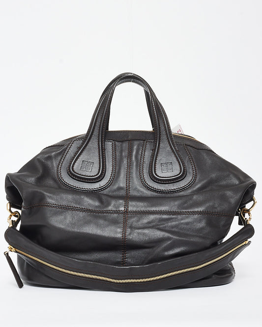 Givenchy Dark Brown Leather Nightingale Shoulder Bag