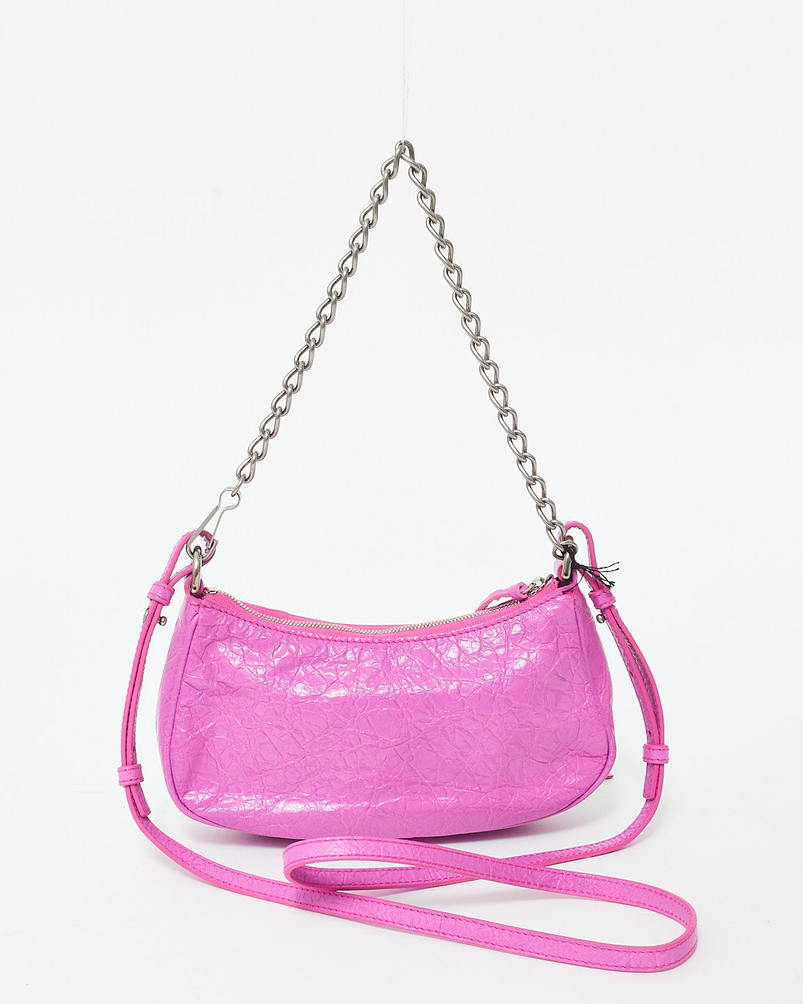 Balenciaga Fuchsia (Lipstick Pink) Leather Le Cagole Mini Shoulder Bag