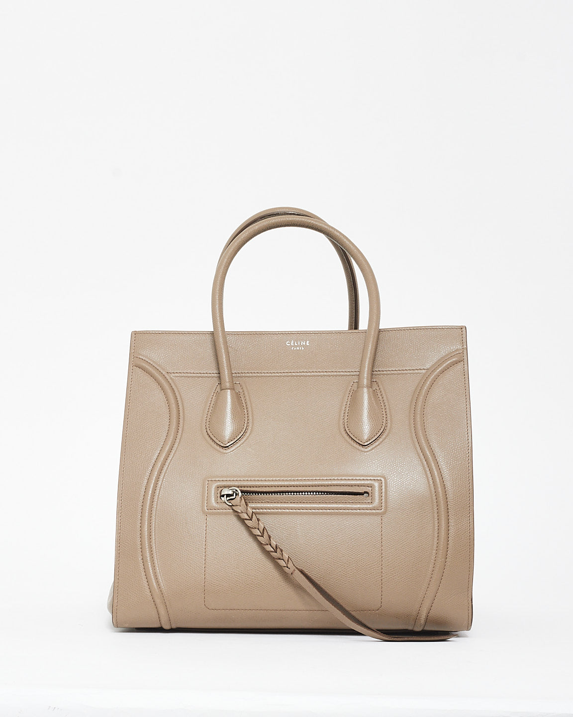 Celine Taupe Grained Leather Large Phantom Tote Bag