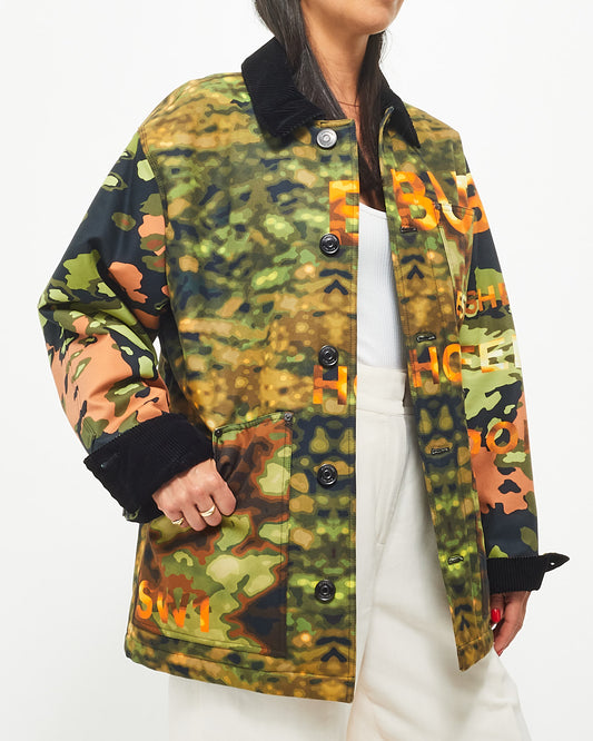 Burberry Men
s Camo 
Orange Graphic Bomber Jacket - S