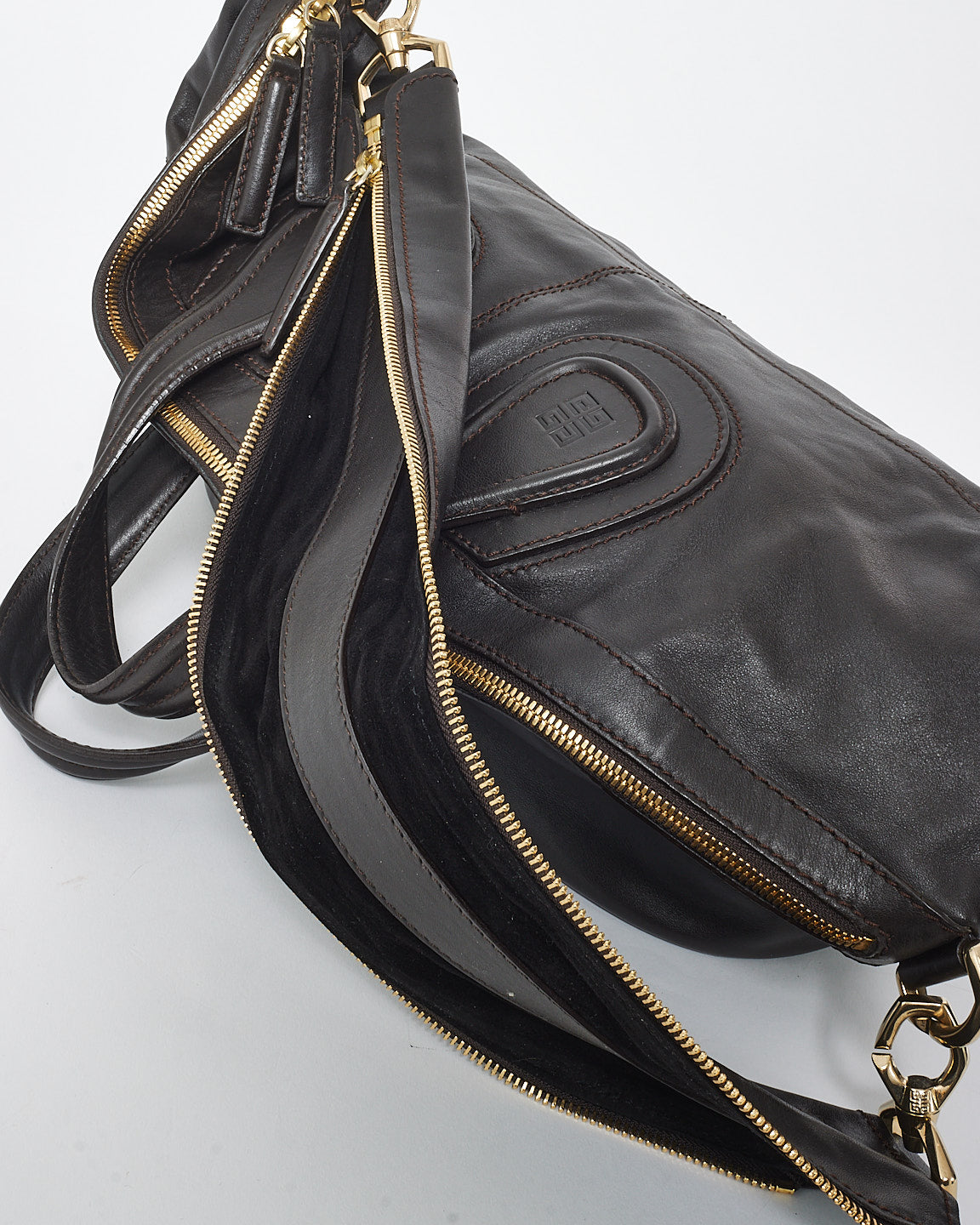 Givenchy Dark Brown Leather Nightingale Shoulder Bag