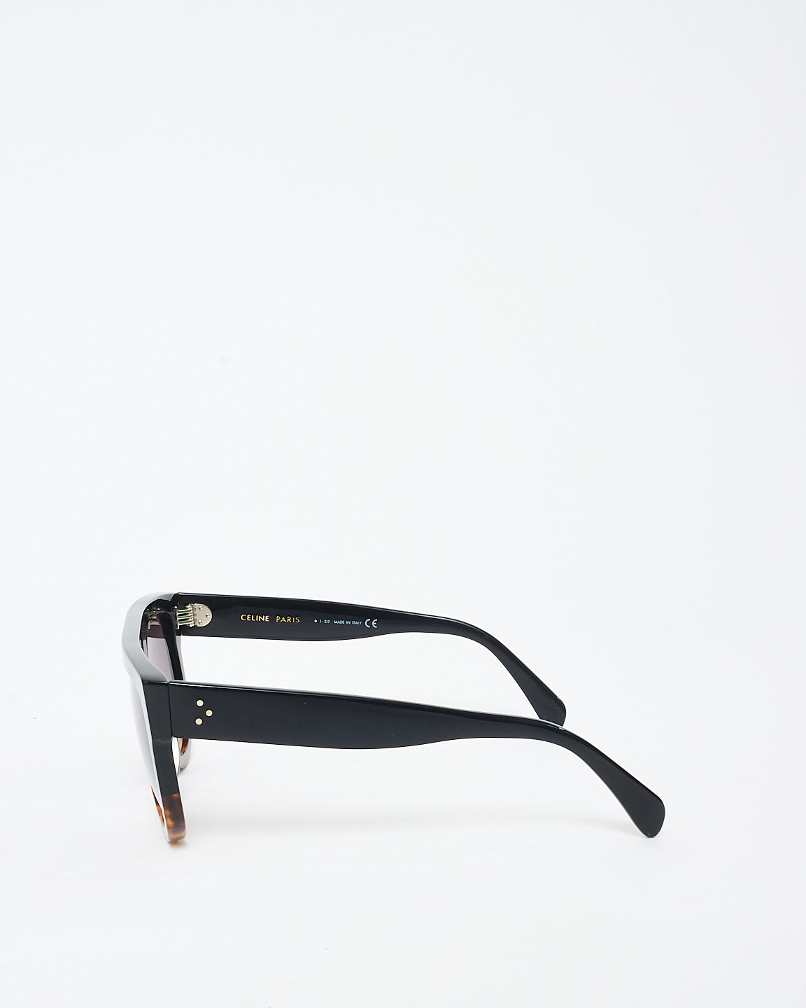 Celine Black 
Tortoise Acetate Flap Top Oversized CL4001IN Sunglasses