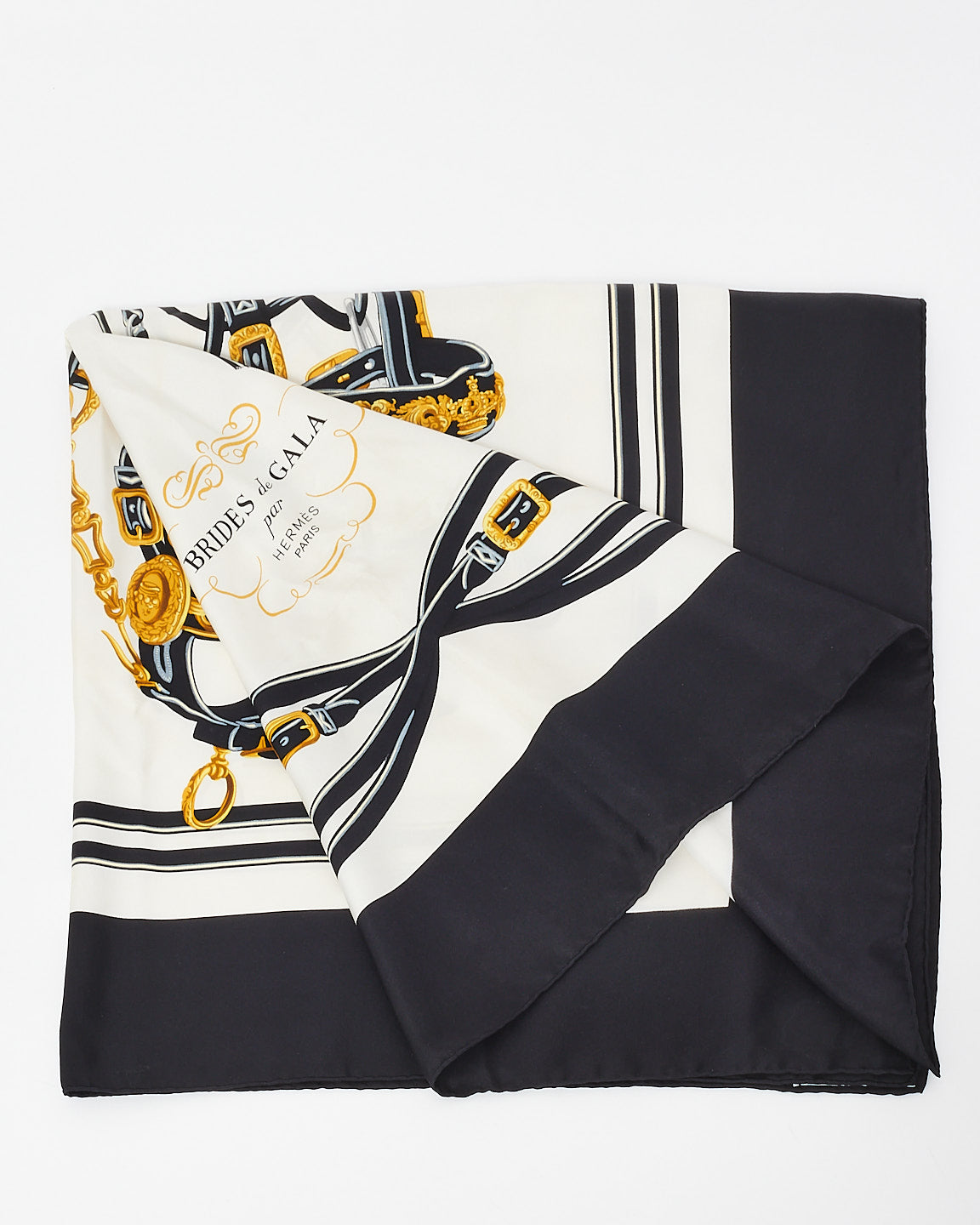 Hermès Black Multi "Bride De Gala" Silk Scarf