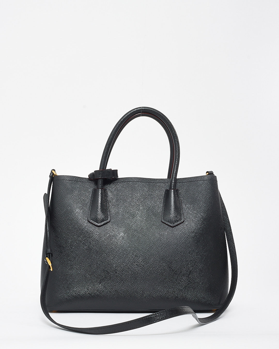 Prada Black Saffiano Leather Medium Double Bag