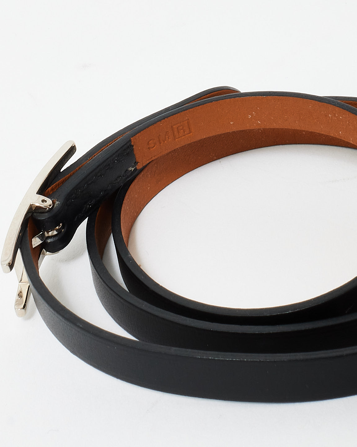 Hermès Black Leather Triple Tour Be Hapi Bracelet - S