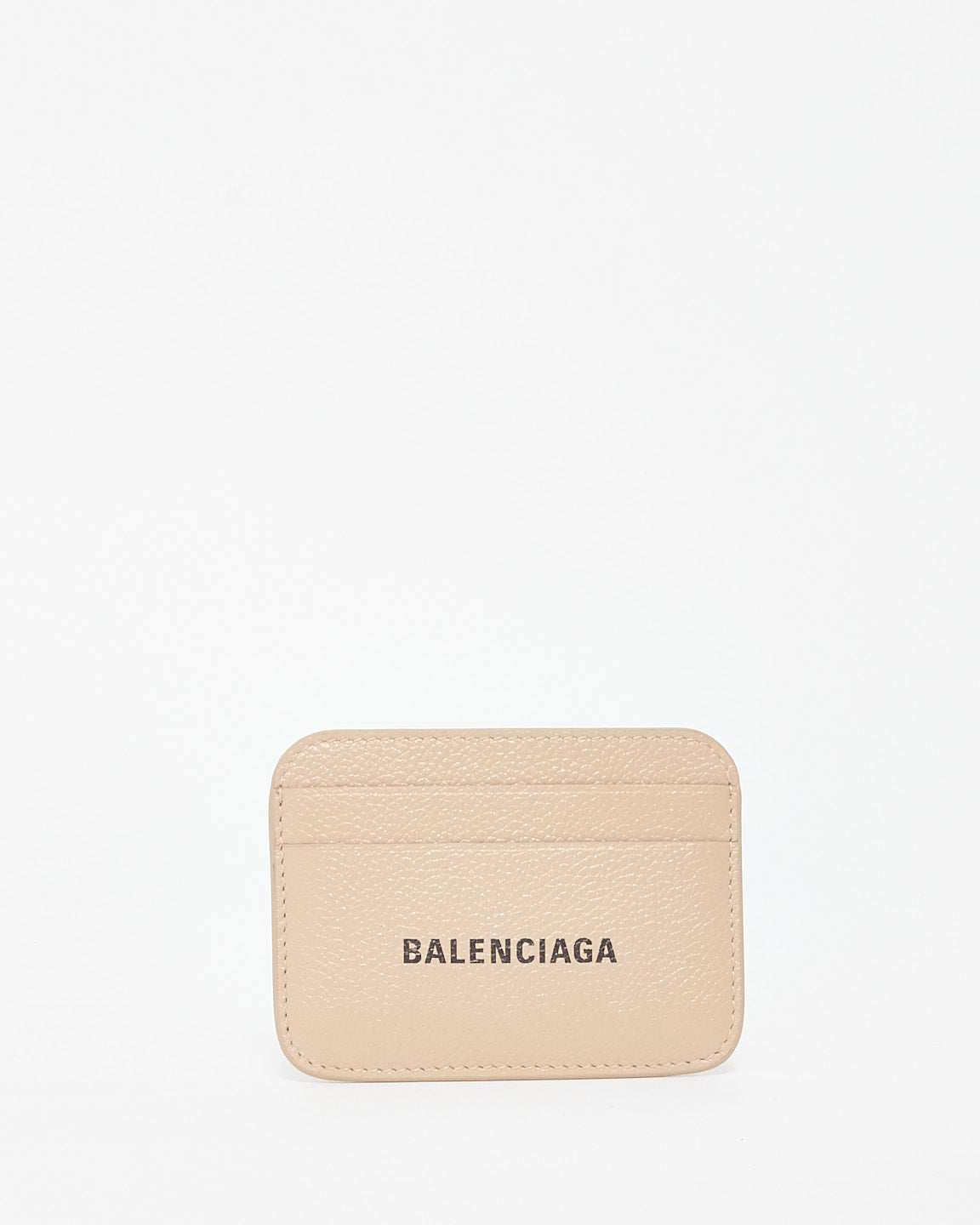 Balenciaga Beige Leather Logo Card Holder