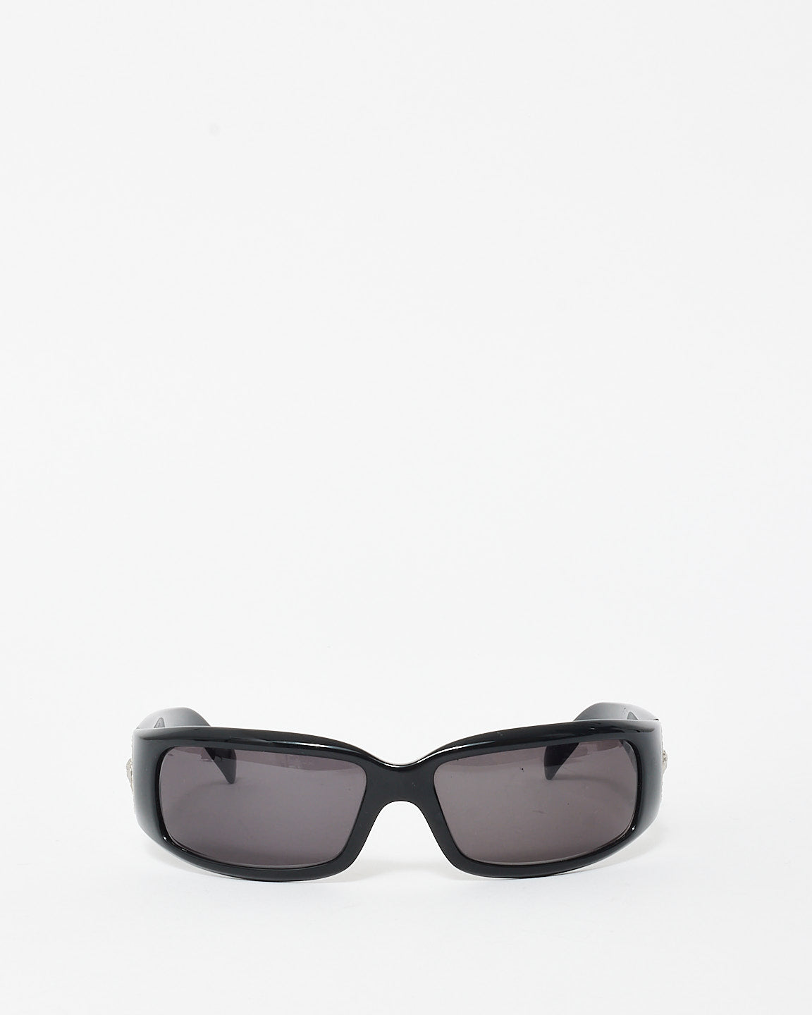 Versace Vintage Black Acetate MOD.4044-B Crystal Logo Sunglasses