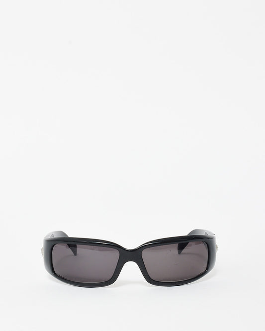 Versace Vintage Black Acetate MOD.4044-B Crystal Logo Sunglasses