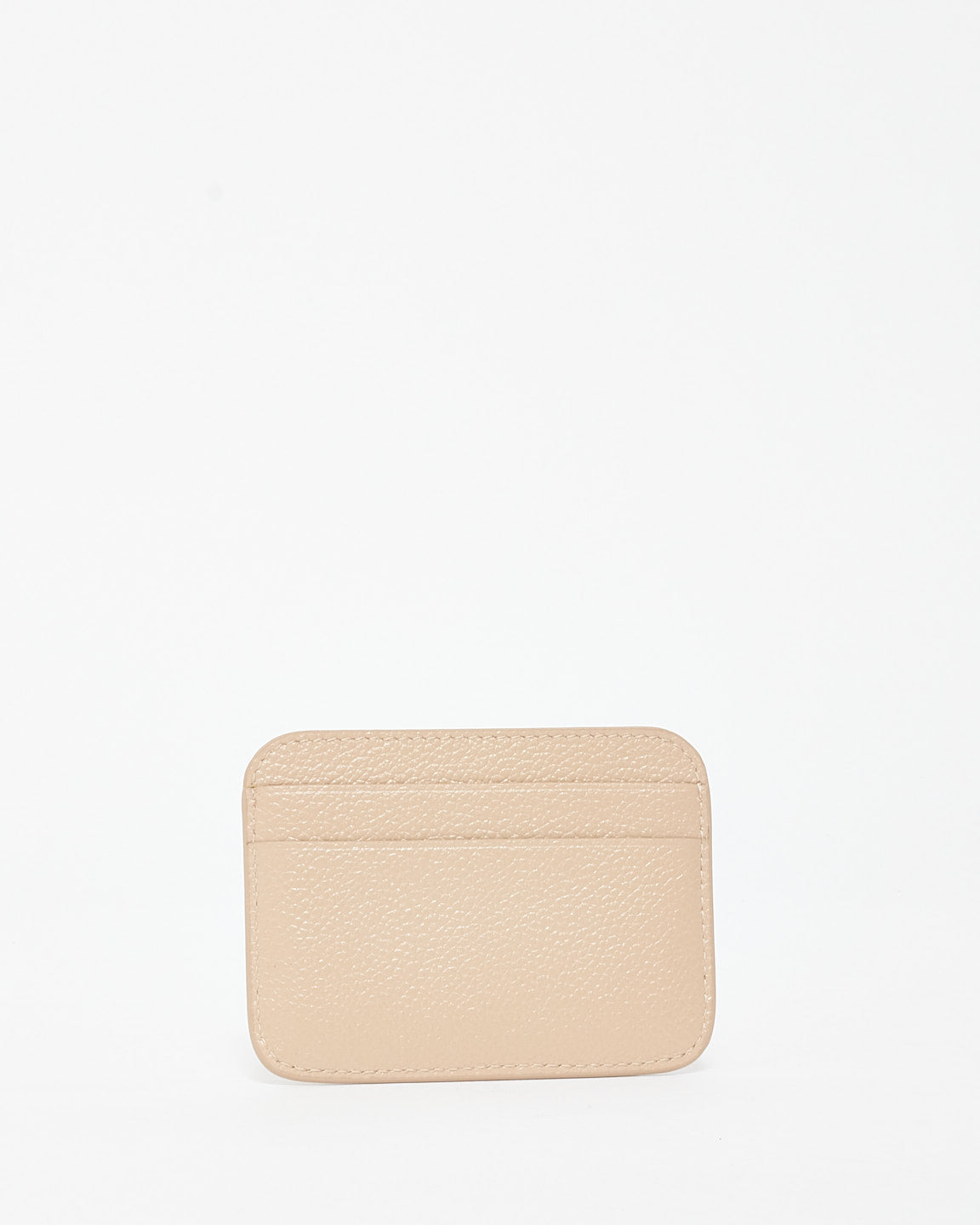 Balenciaga Beige Leather Logo Card Holder