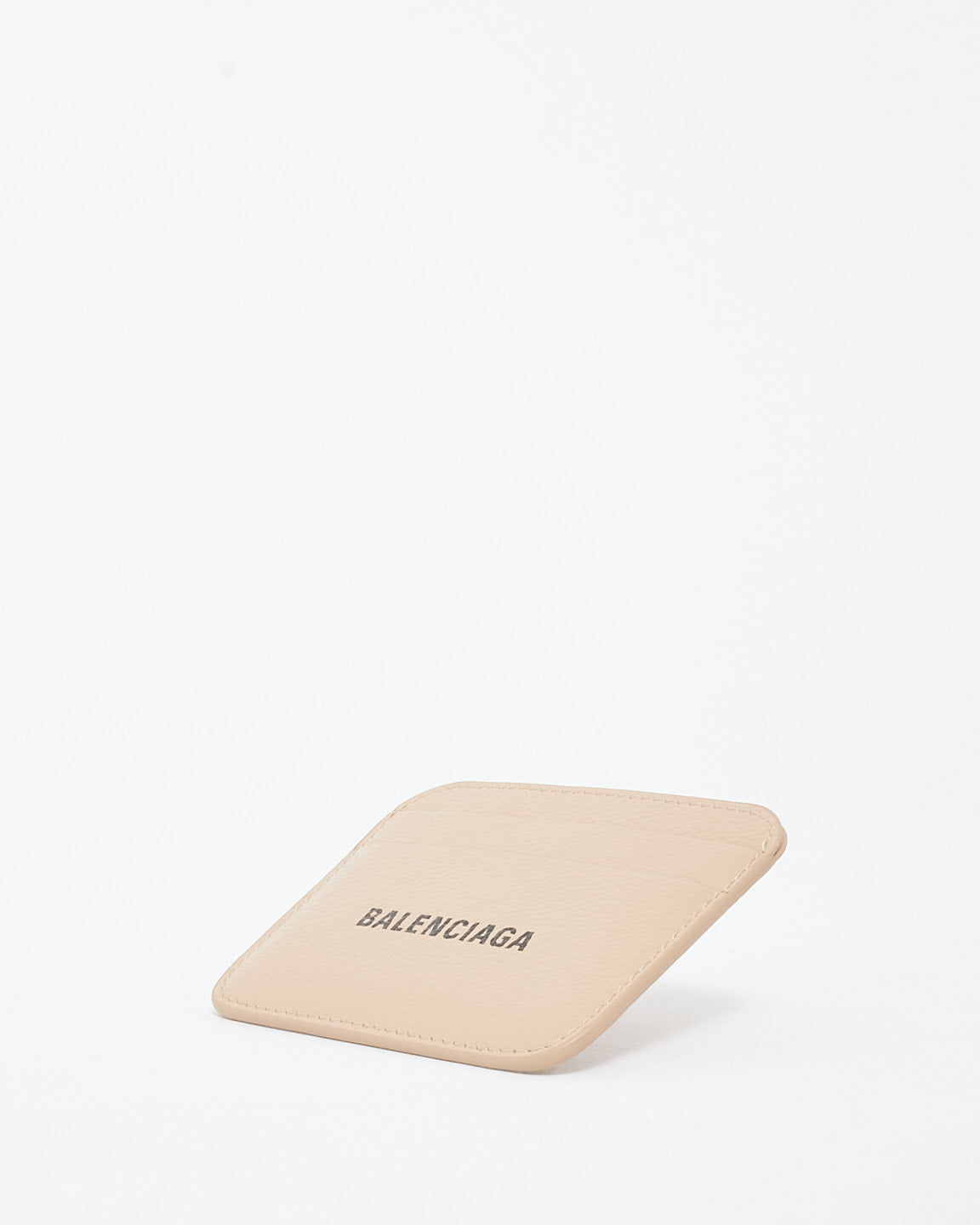 Balenciaga Beige Leather Logo Card Holder