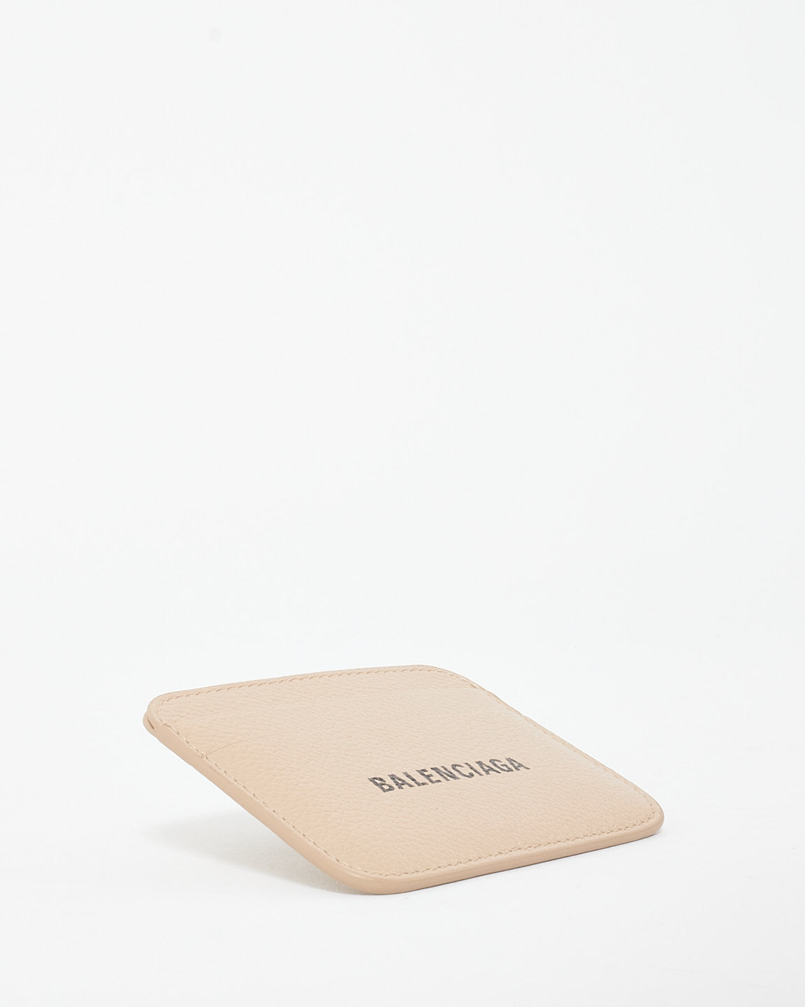 Balenciaga Beige Leather Logo Card Holder