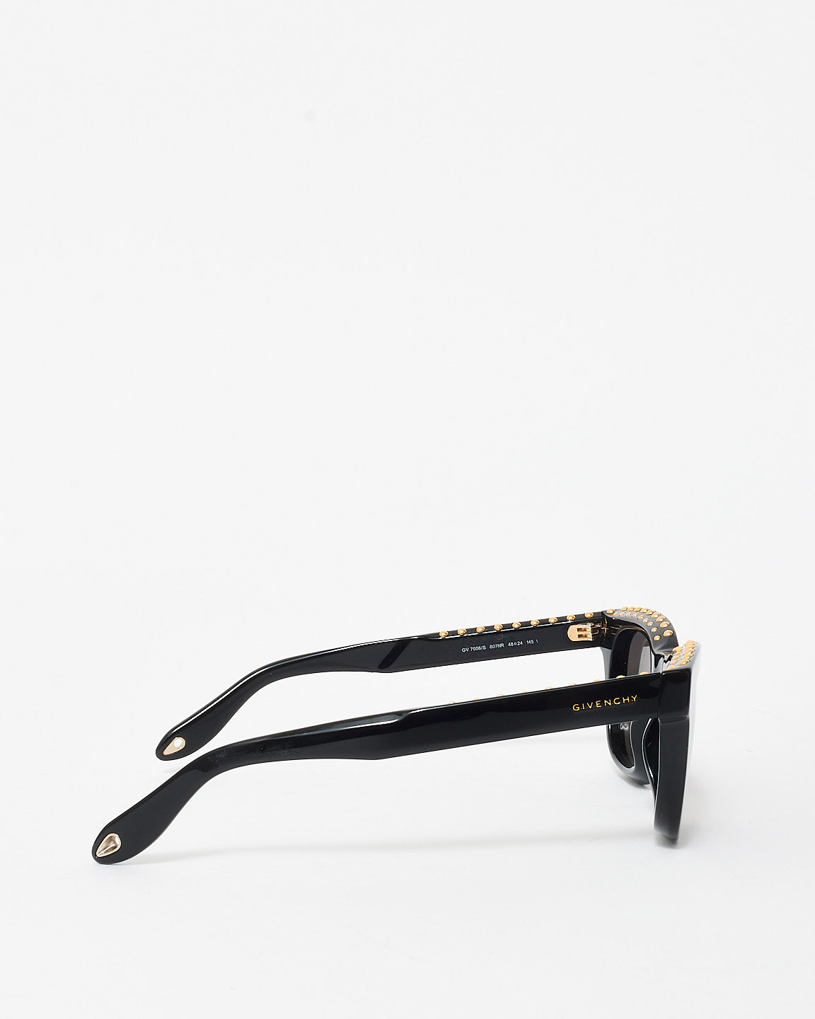 Givenchy Black Acetate 
Gold Studded GV 7006/S Wayfarer Sunglasses