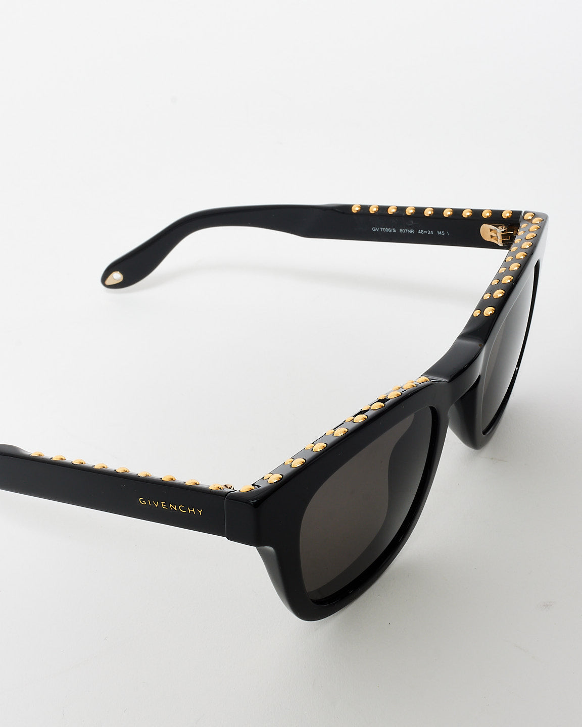 Givenchy Black Acetate 
Gold Studded GV 7006/S Wayfarer Sunglasses