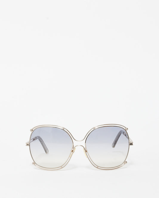 Chloé Grey 
Silver Oversized Square Frame Sunglasses